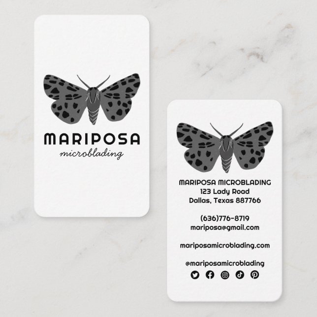 Magic Mystical MOTH Esthetician Beauty Salon Visitkort (Fram/baksida)