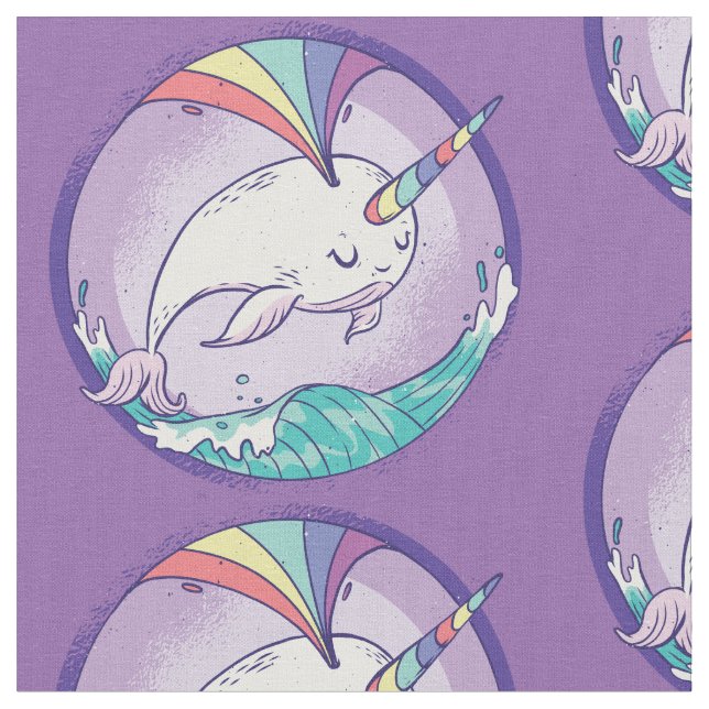 Magic Narwhal Tyg (Närbild)
