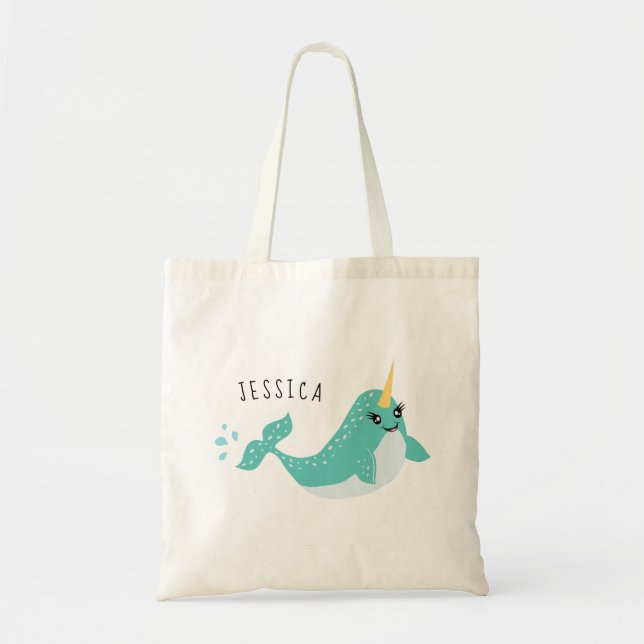 Magic Narwhal Unicorn Whale Tygkasse (Framsidan)
