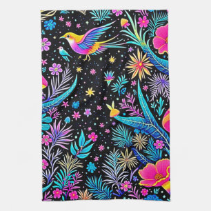 Magic Neon Forest Night Dream Design Kökshandduk