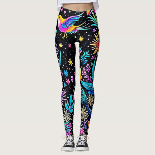 Magic Neon Forest Night Dream Design Leggings