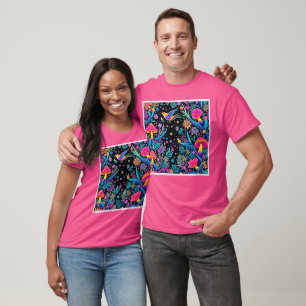 Magic Neon Forest Night Dream Design T Shirt