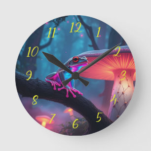 Magic Neon Frog Rund Klocka