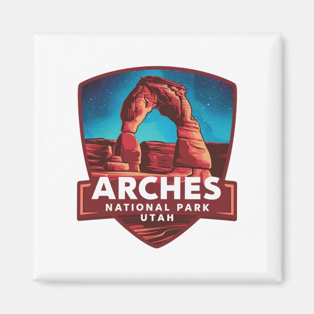Magic Night in Arches nationalpark Magnet (Framsidan)