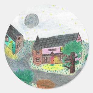 Magic Night Natt Scene Stickers Runt Klistermärke