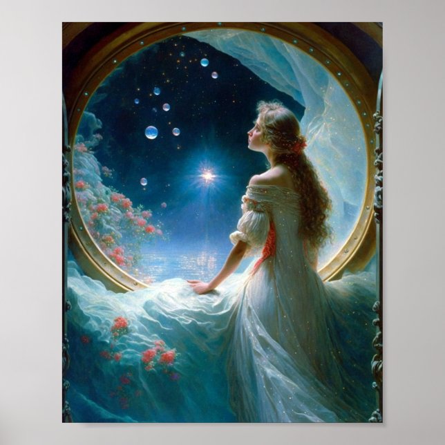 Magic Night Scene Fantasy Art Poster (Framsidan)