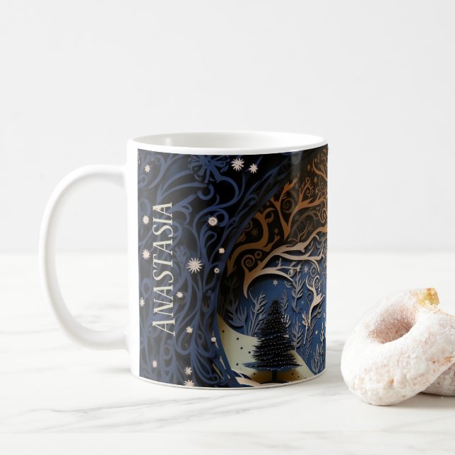 Magic Nostalgic Winter Forest Kaffemugg (Med munk)