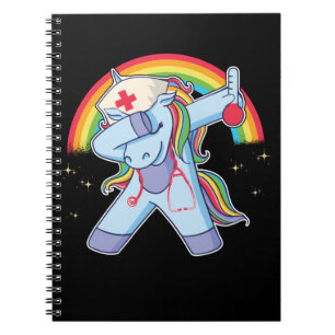 Magic Nurse Unicorn Rainbow Stethoscope Nursing Anteckningsbok