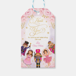 Magic Nutcracker Birthday  Guld Blommigt Presentetikett