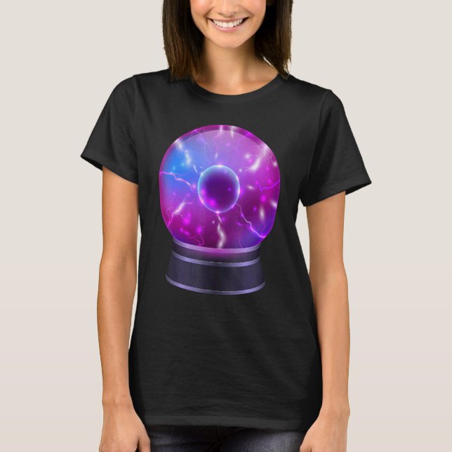 Magic Occult Crystal Ball Psychic T Shirt (Framsida)