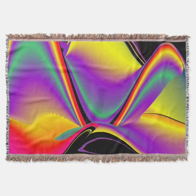 Magic of Färg Abstrakt 3D Rainbowart Filt (Framsidan)