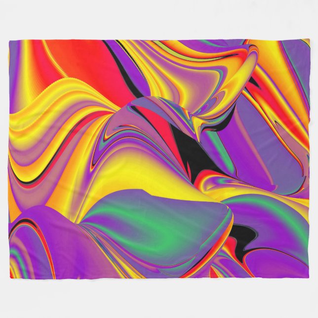 Magic of Färg Abstrakt 3D Rainbowart Fleecefilt (Framsidan (Horisontell))