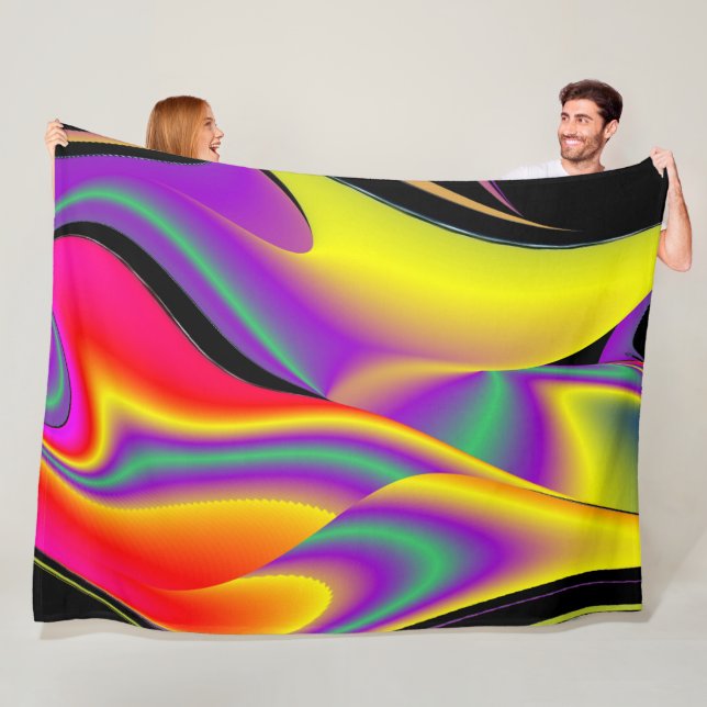 Magic of Färg Abstrakt 3D Rainbowart Fleecefilt (På plats)
