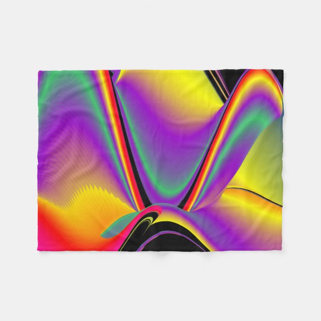 Magic of Färg Abstrakt 3D Rainbowart Fleecefilt (Framsidan (Horisontell))