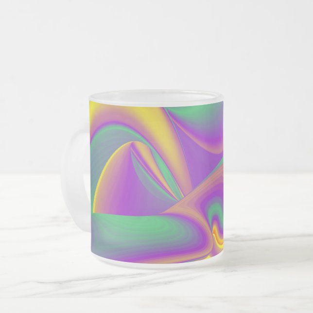 Magic of Färg, Abstrakt 3D Rainbowart Frostad Glasmugg (Framsida vänster)