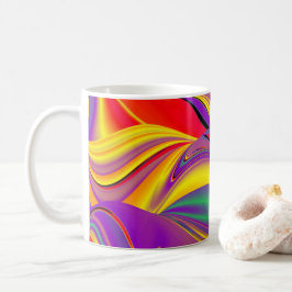 Magic of Färg, Abstrakt 3D Rainbowart Kaffemugg