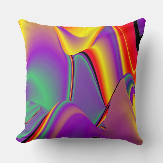 Magic of Färg Abstrakt 3D Rainbowart Kudde (Framsida)
