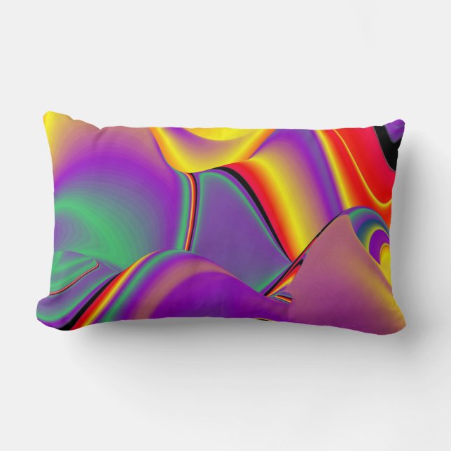 Magic of Färg Abstrakt 3D Rainbowart Lumbarkudde (Framsida)