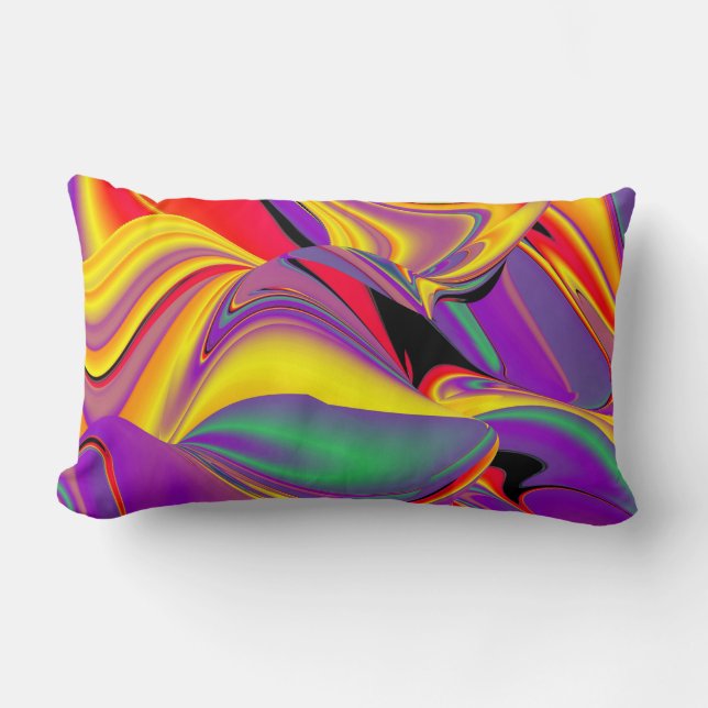 Magic of Färg Abstrakt 3D Rainbowart Lumbarkudde (Framsida)