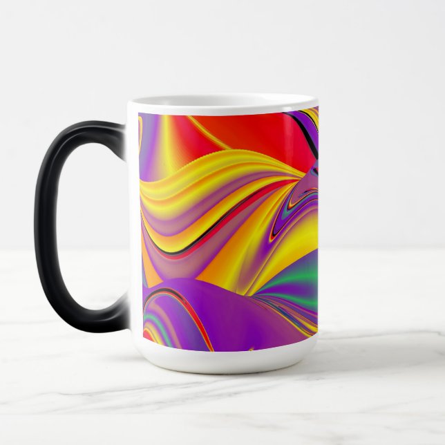 Magic of Färg, Abstrakt 3D Rainbowart Magisk Mugg (Vänster)