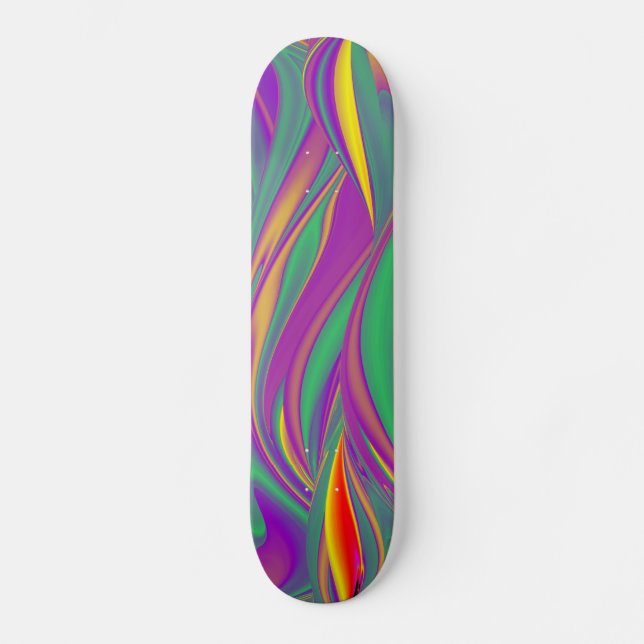 Magic of Färg, Abstrakt 3D Rainbowart Mini Skateboard Bräda 18,5 Cm (Framsida)