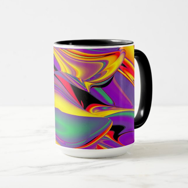 Magic of Färg, Abstrakt 3D Rainbowart Mugg (Framsida höger)