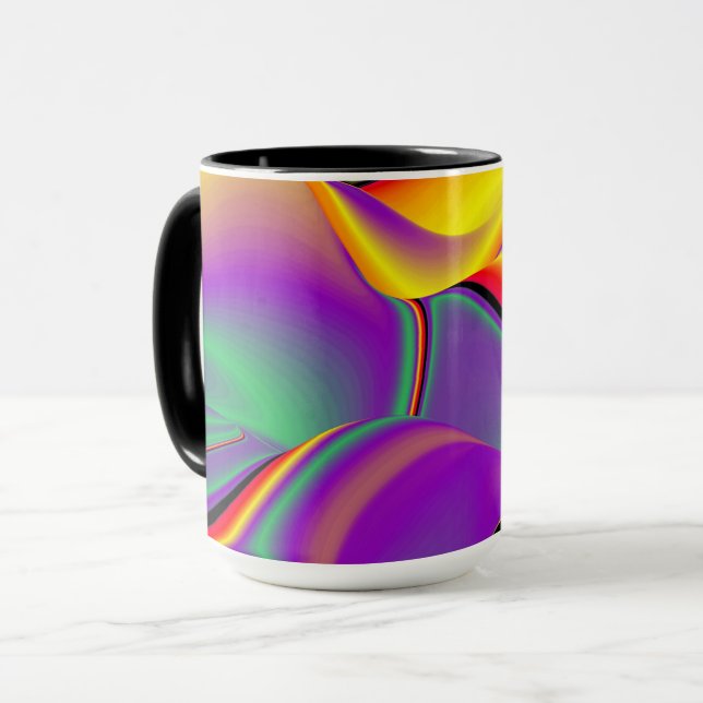 Magic of Färg, Abstrakt 3D Rainbowart Mugg (Framsida vänster)