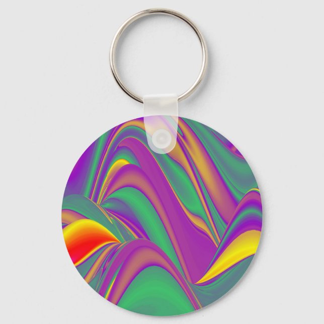 Magic of Färg, Abstrakt 3D Rainbowart Nyckelring (Framsida)
