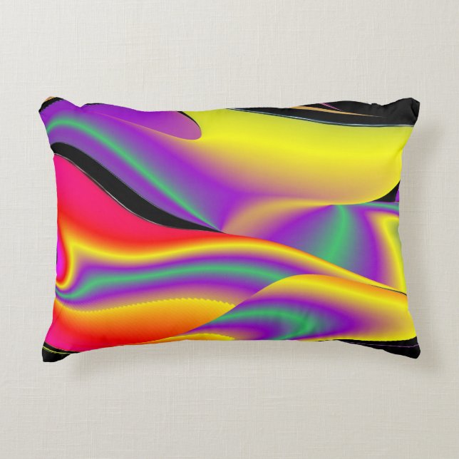 Magic of Färg Abstrakt 3D Rainbowart Prydnadskudde (Framsidan)