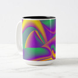 Magic of Färg, Abstrakt 3D Rainbowart Två-Tonad Mugg