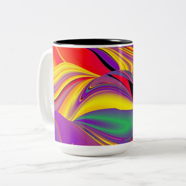 Magic of Färg, Abstrakt 3D Rainbowart Två-Tonad Mugg (Framsida vänster)