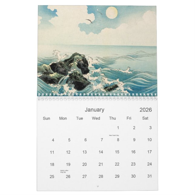 Magic of Japan Woodblock-utskrifter Kalender (Jan 2026)