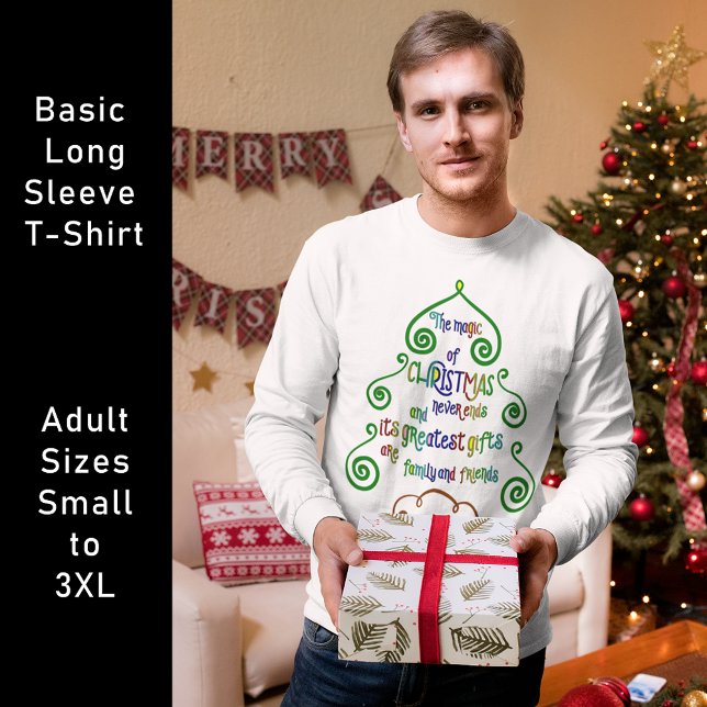Magic of jul Typography in Träd Shape, ZSG T Shirt (Magic of Christmas Typography in Tree Shape, ZSG T-Shirt)