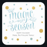 Magic of the Season jul Helgdag Sticker Fyrkantigt Klistermärke<br><div class="desc">Magic of the Season jul Helgdag Sticker. Matchande objekt är tillgängliga.</div>
