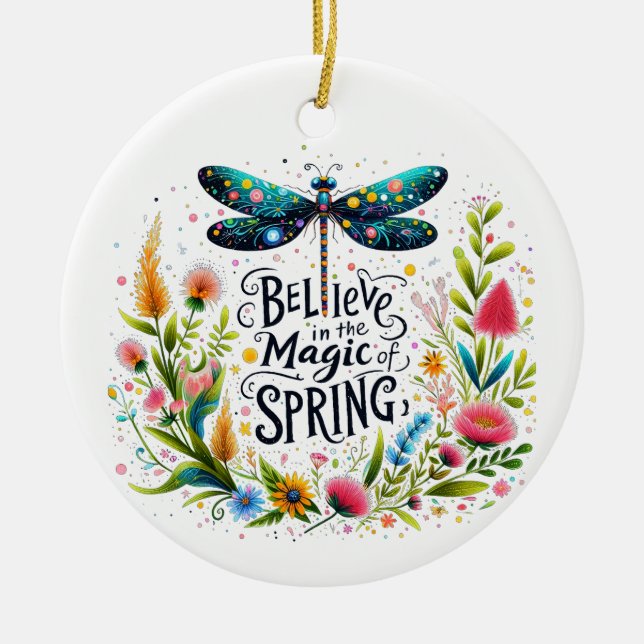 Magic of Vår blommigt Julgransprydnad Keramik (Framsidan)