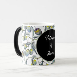 Magic Olive Watercolor Hand-målat Magisk Mugg