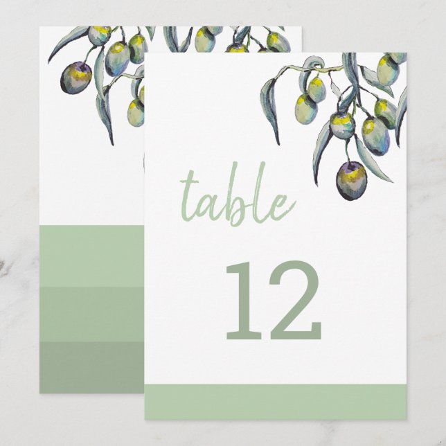 Magic Olive Watercolor Hand-målat Meddelande (Fram/baksida)