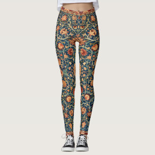 Magic Oriental Matta Mönster in Blue and Red Leggings