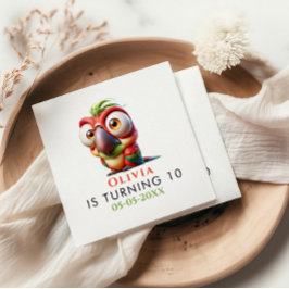 Magic Parrot Caricatures 1st Birthday Pappersservett