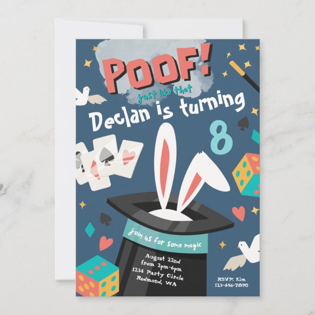Magic Party-inbjudan | Inbjudan till magisk födels (Framsida)