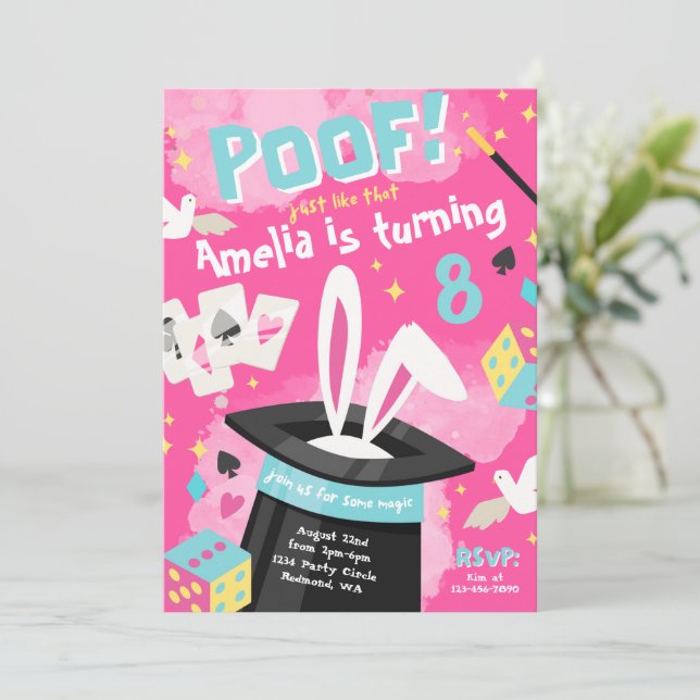 Magic Party-inbjudan | Magiker-inbjudan Inbjudningar (Stående Fram)