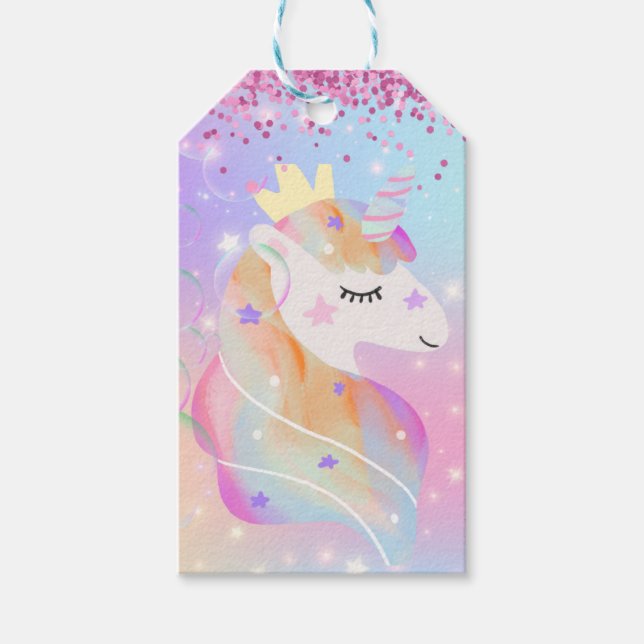 Magic Party Unicorn Gift Märkre Presentetikett (Framsidan)