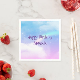 Magic Pastel Clouds and a Rainbow Birthday Pappersservett