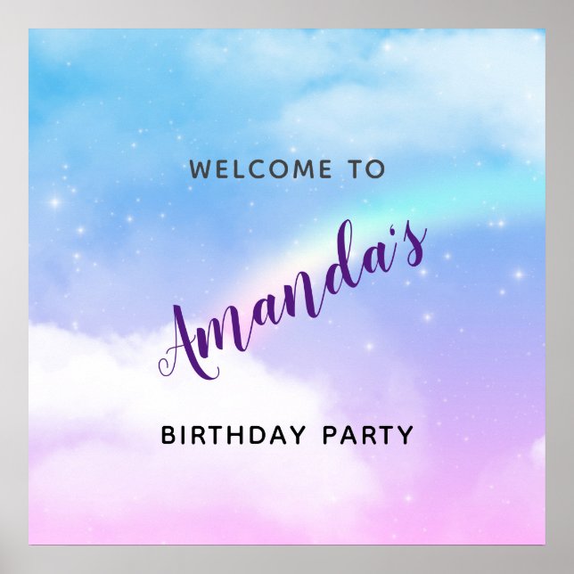 Magic Pastel Clouds and a Rainbow Birthday Poster (Framsidan)
