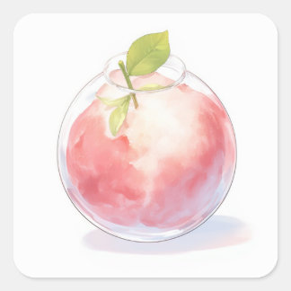 Magic Pastel Illustration Fyrkantigt Klistermärke