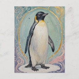 Magic Pastel Penguin Vykort