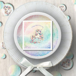 Magic Pastel Radiant Rainbow Unicorn Party Pappersservett