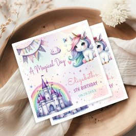 Magic Pastel Unicorn Rainbow Birthday Pappersservett