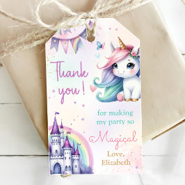 Magic Pastel Unicorn Rainbow Birthday Presentetikett
