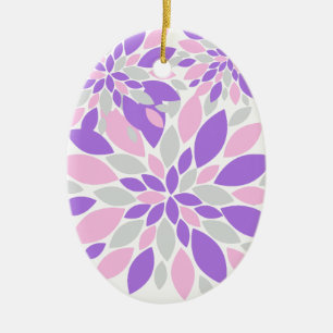 Magic Petals Lila blommor Julgransprydnad Keramik
